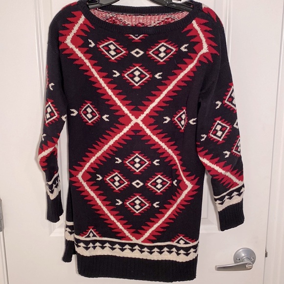 Ralph Lauren Southwestern Tunic Sweater, size petite small PS. - Picture 2 of 3